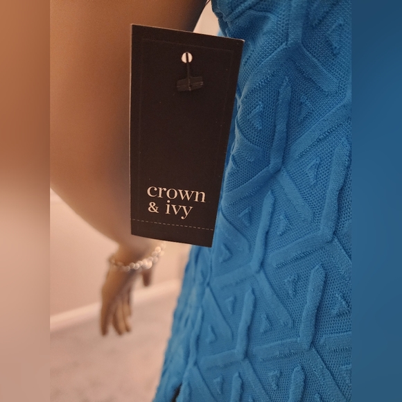 Women's Crown & Ivy Turquoise Pool "In the Groove" Dress - Picture 7 of 8